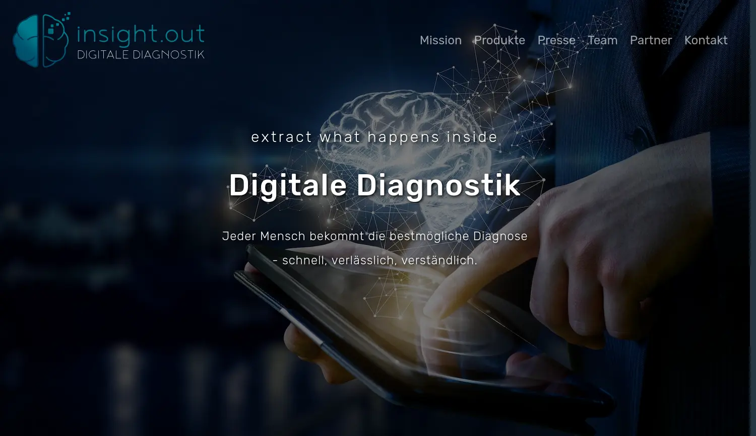 Website der Firma insight.out GmbH