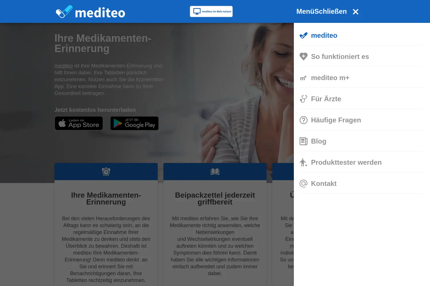 Website der Firma Mediteo GmbH
