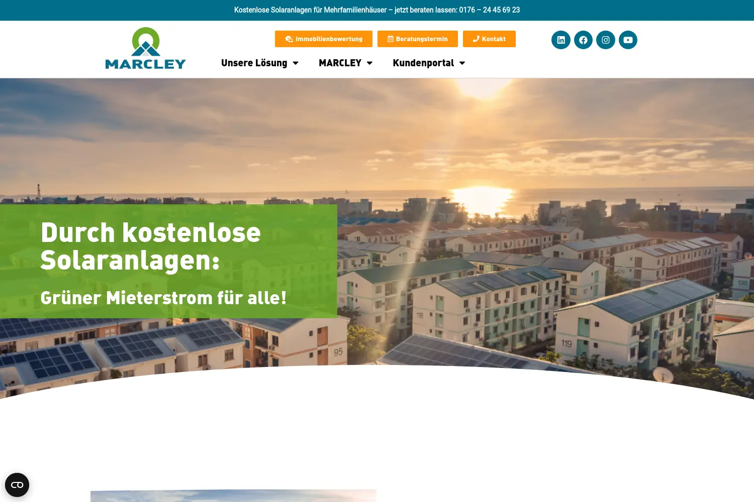 Website der Firma Marcley GmbH