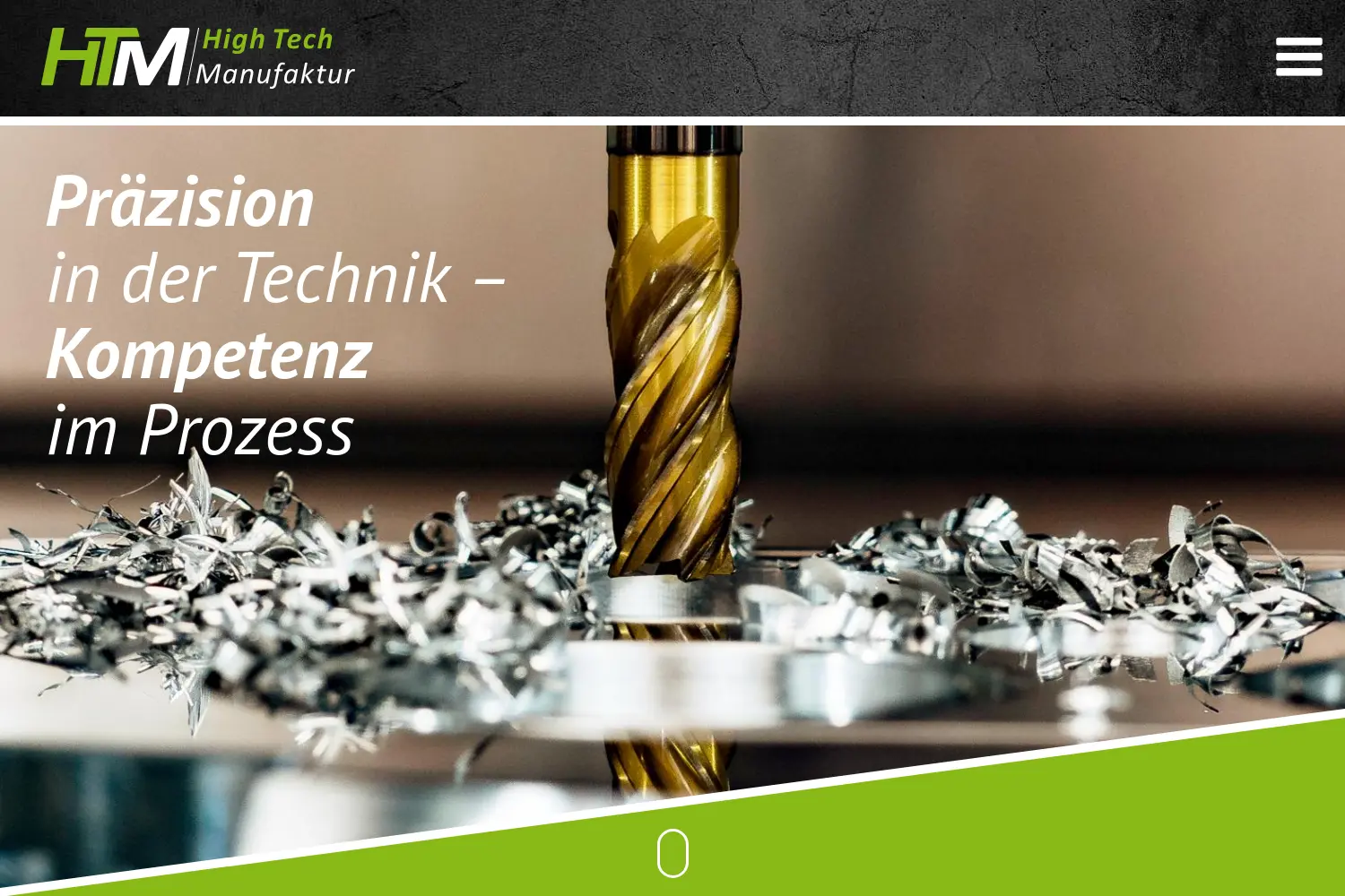 Website der Firma HTM High Tech Manufaktur GmbH