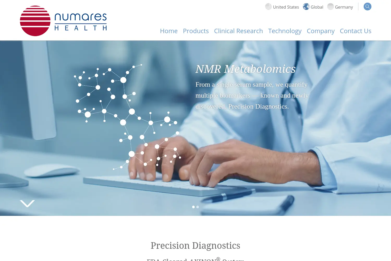 Website der Firma numares AG