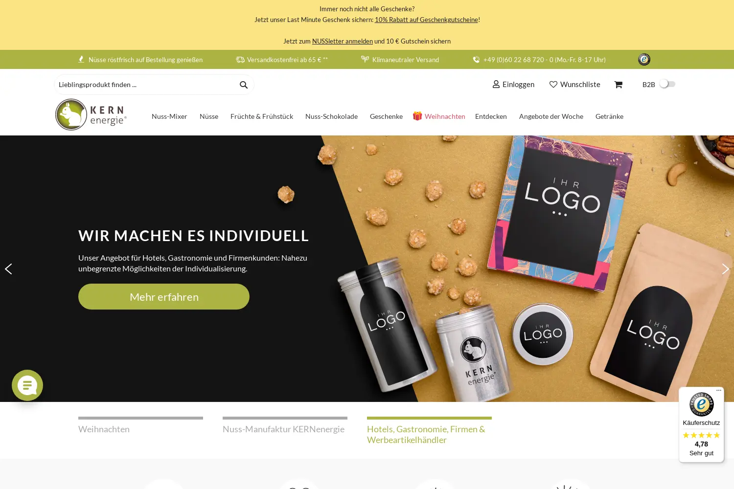 Website der Firma KERNenergie GmbH