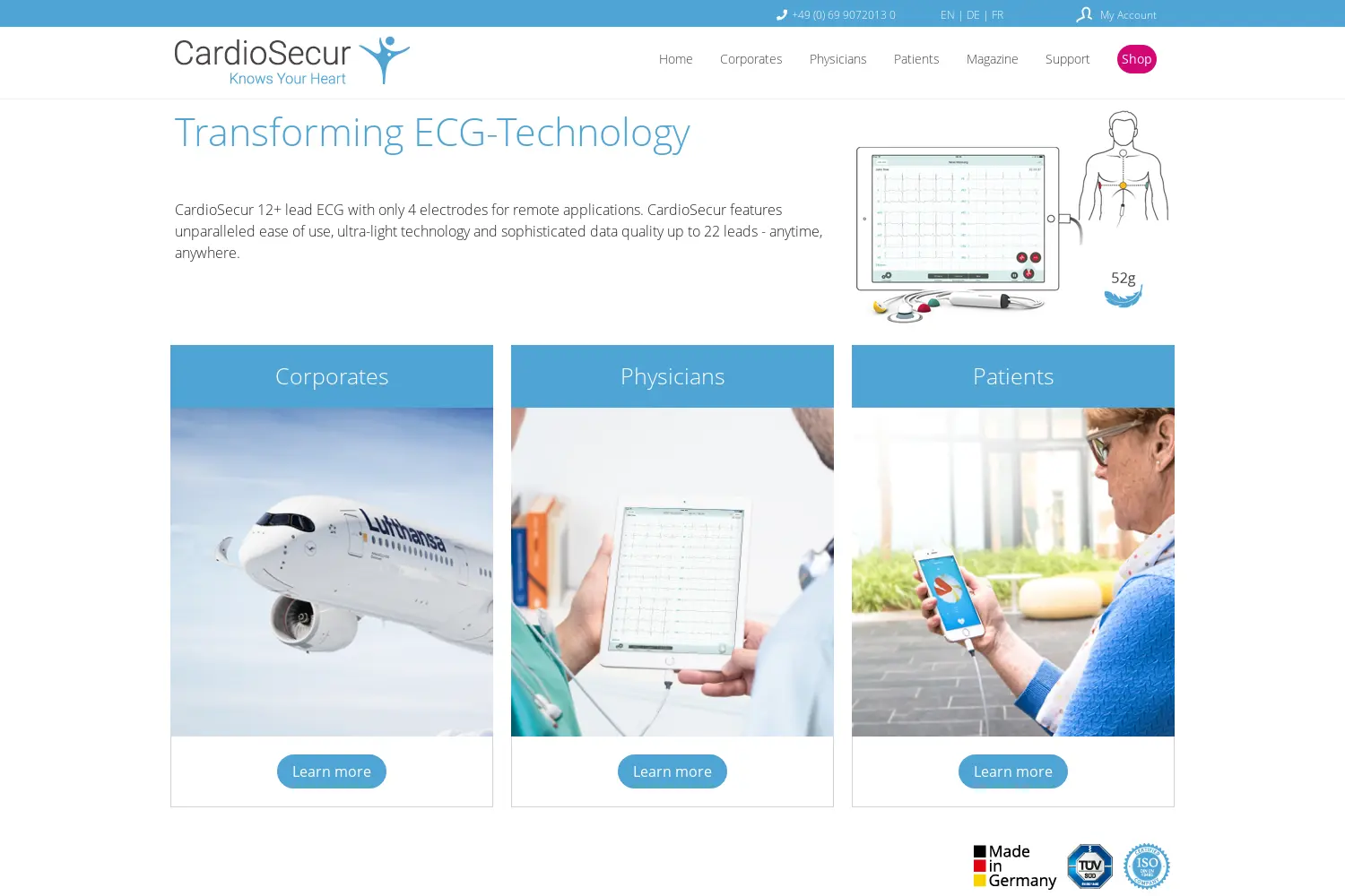 Website der Firma Personal MedSystems GmbH