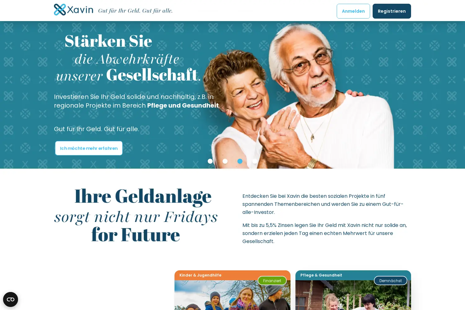 Website der Firma Xavin GmbH