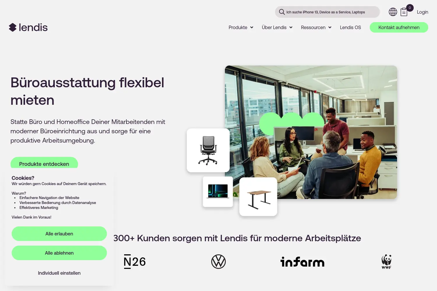 Website der Firma Lendis GmbH