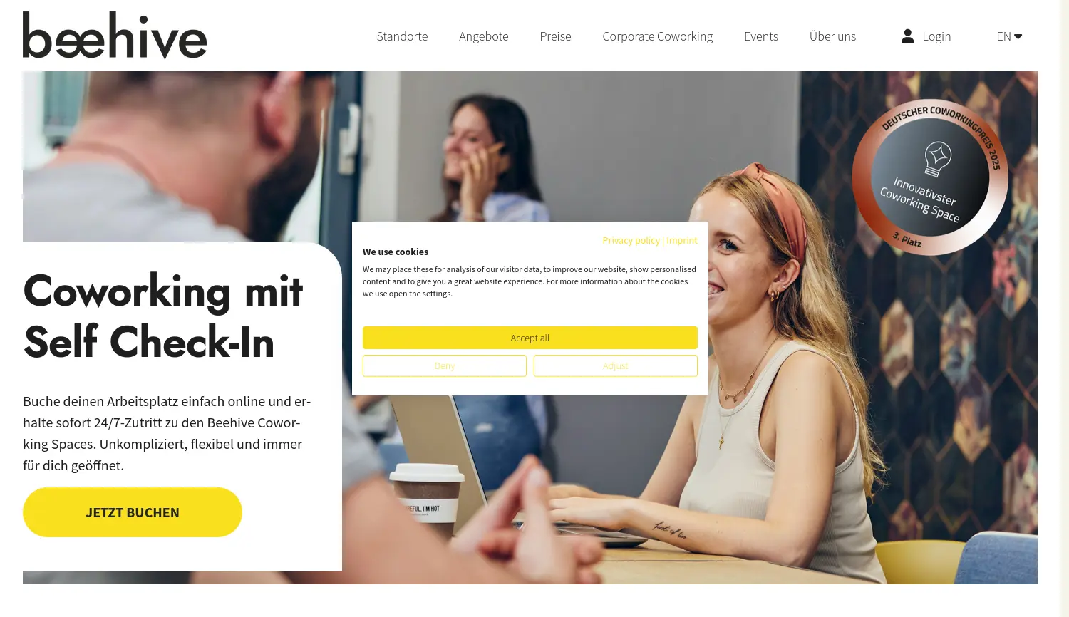 Website der Firma beehive GmbH