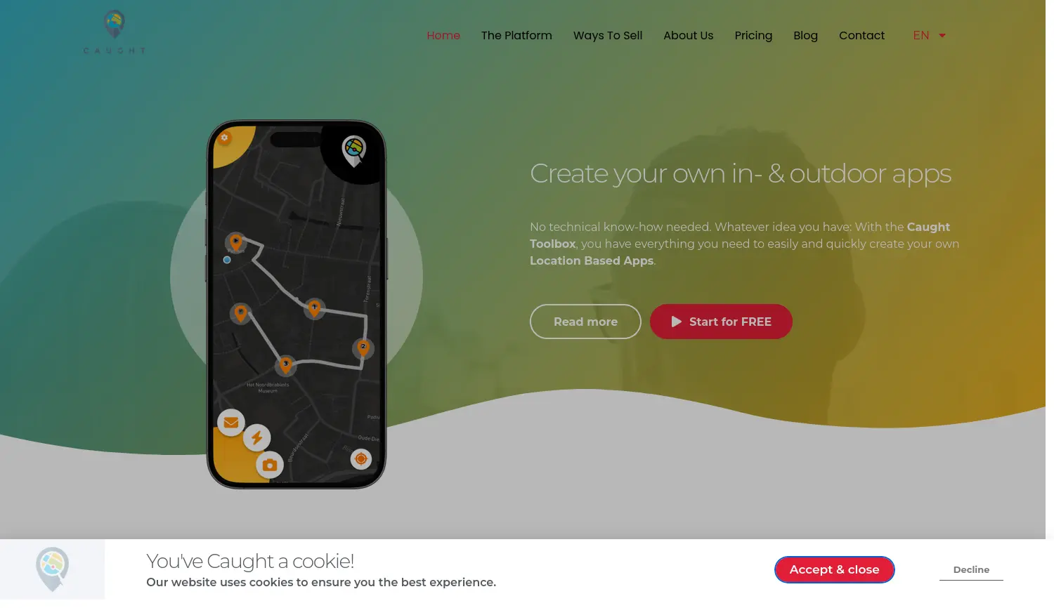 Website der Firma Caught GmbH