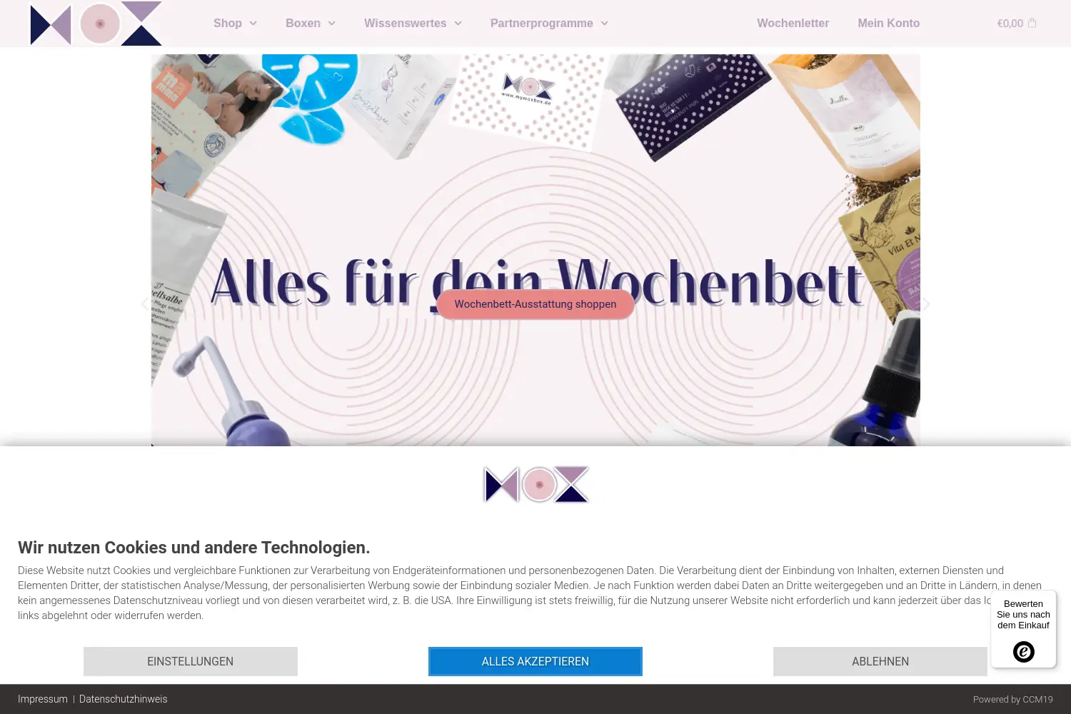 Website der Firma MyMox GmbH