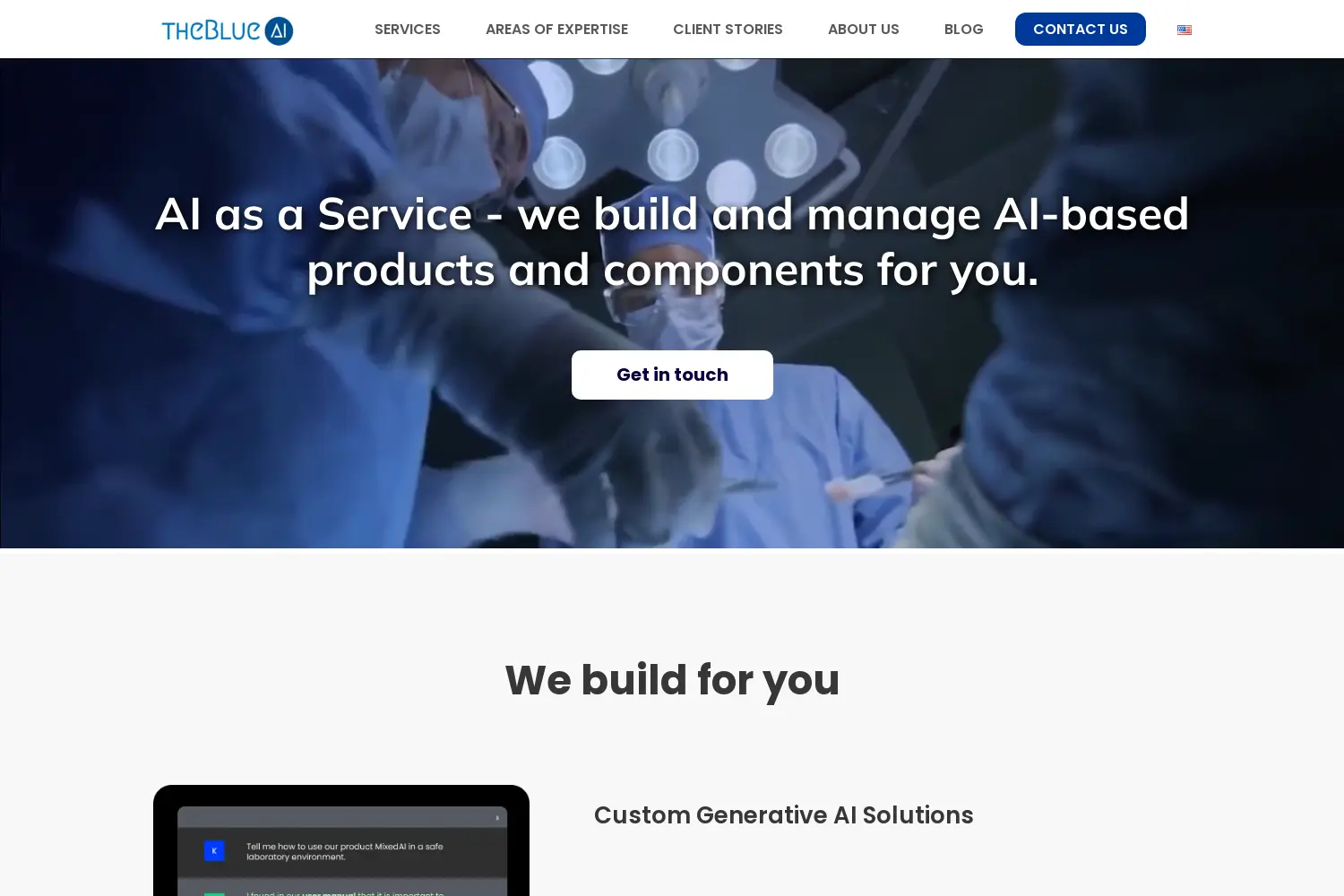 Website der Firma theBlue.ai GmbH