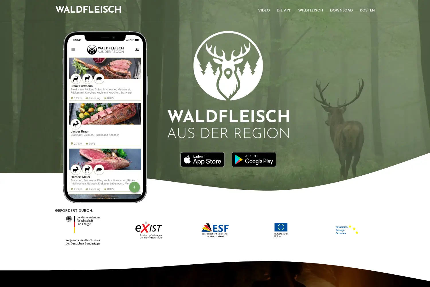 Website der Firma Waldfleisch GmbH