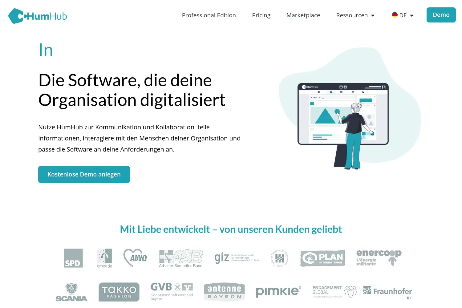 Website der Firma HumHub GmbH & Co. KG