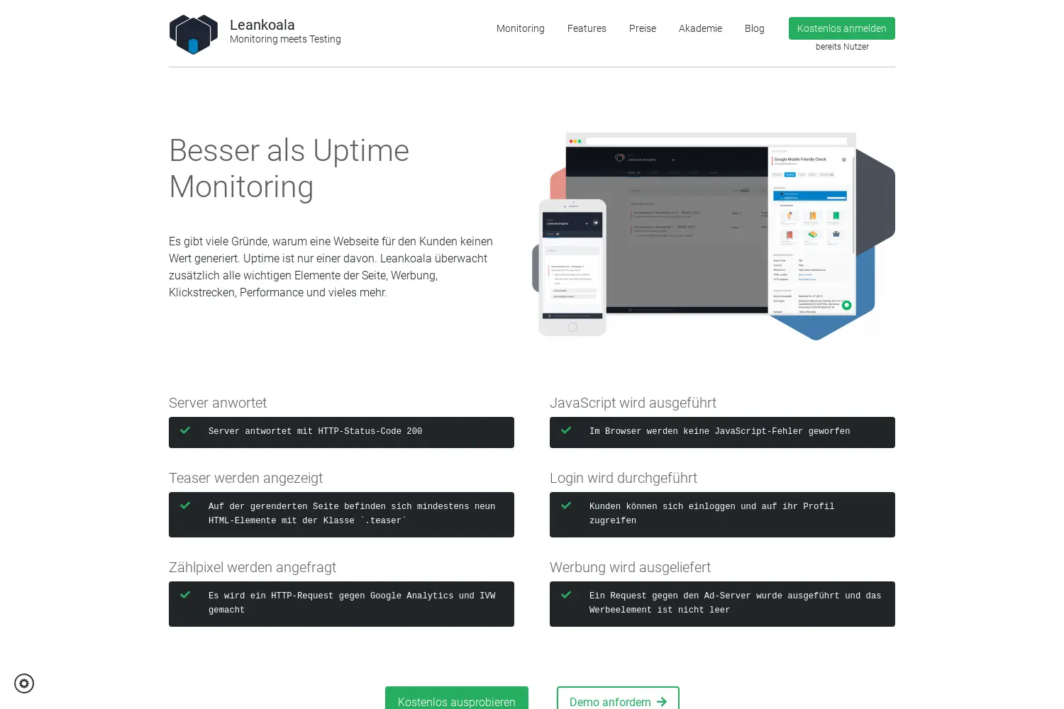 Website der Firma Leankoala GmbH