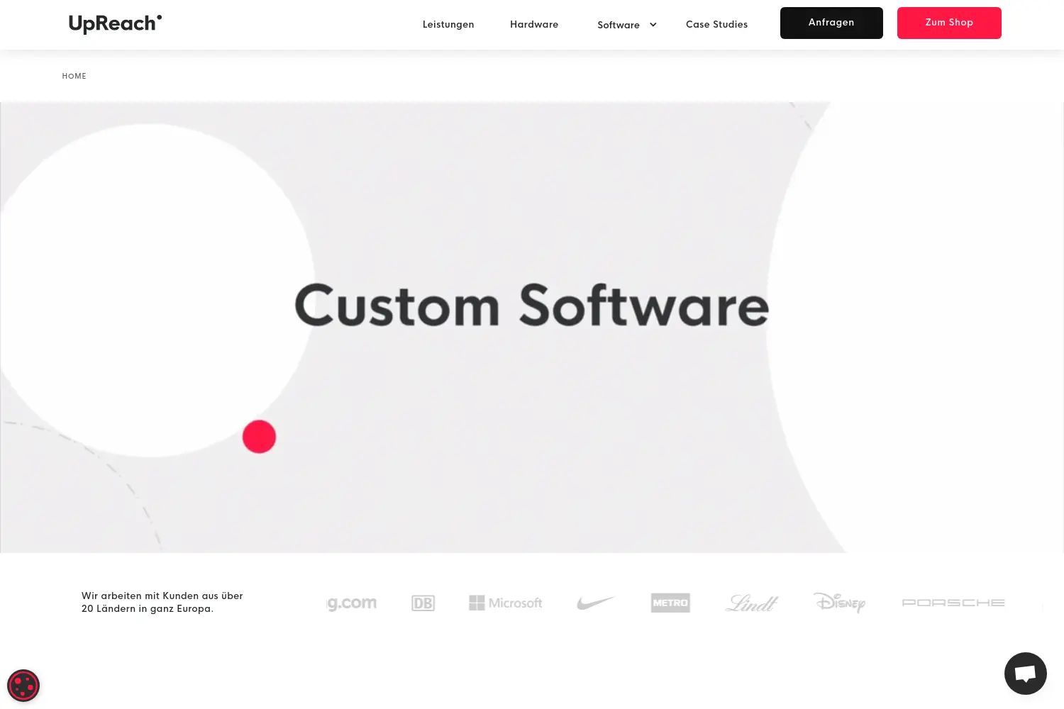 Website der Firma UpReach GmbH