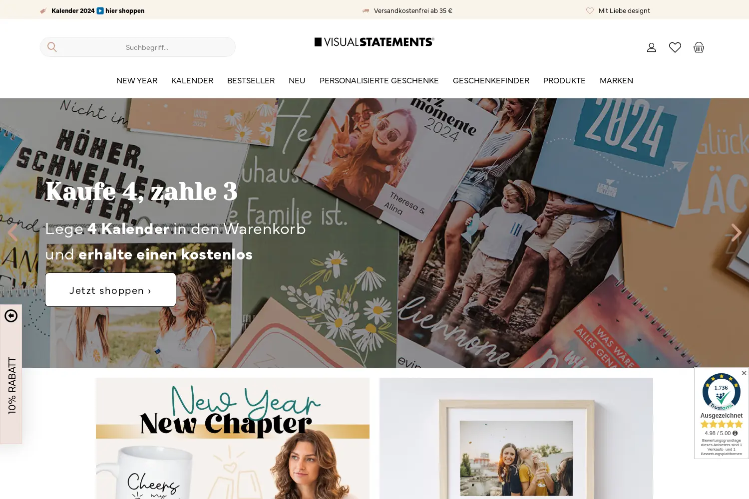 Website der Firma Visual Statements GmbH