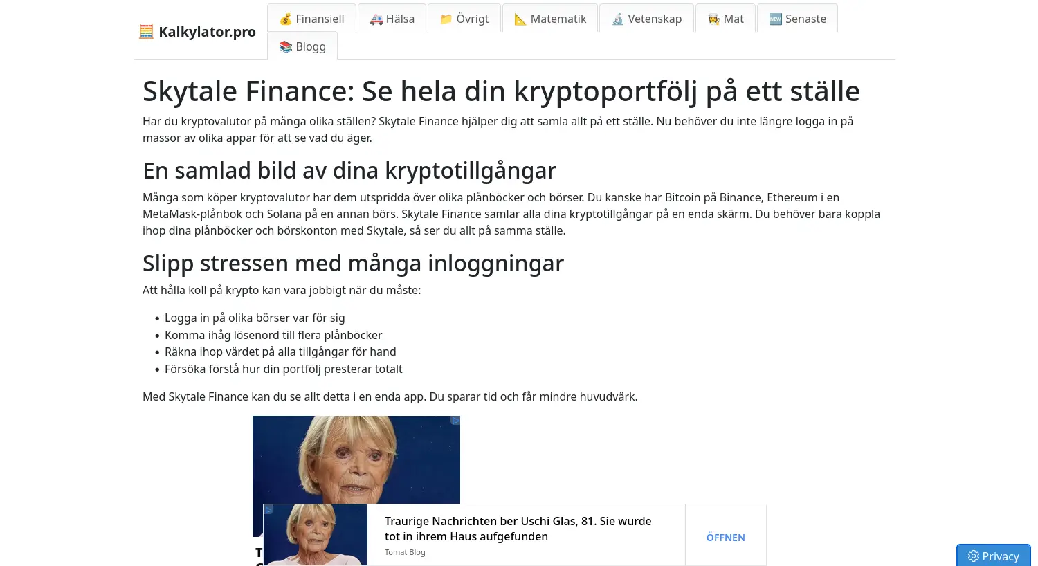 Website der Firma Skytale GmbH