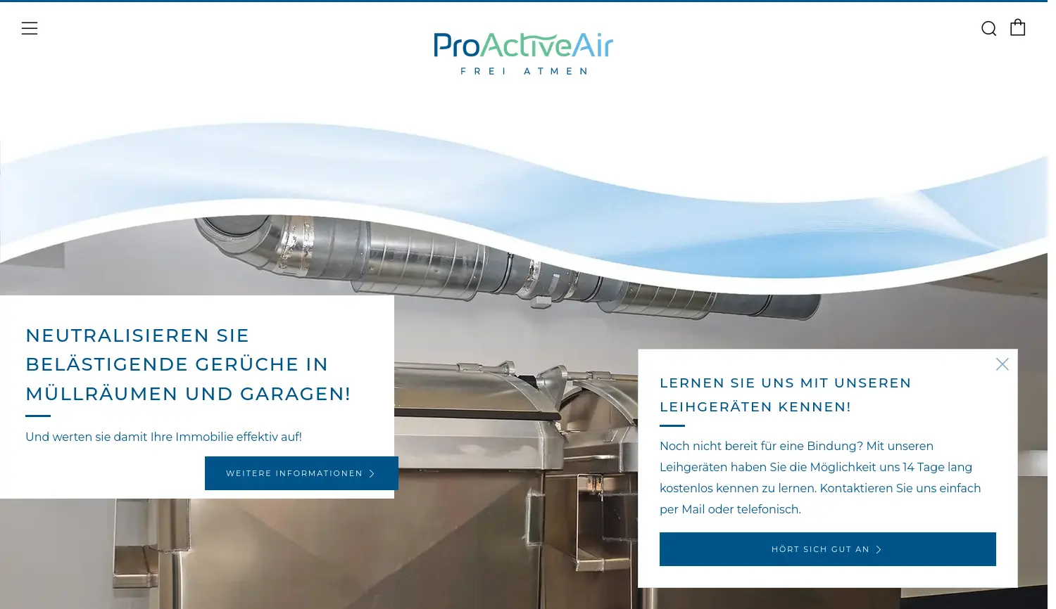 Website der Firma ProActiveAir GmbH