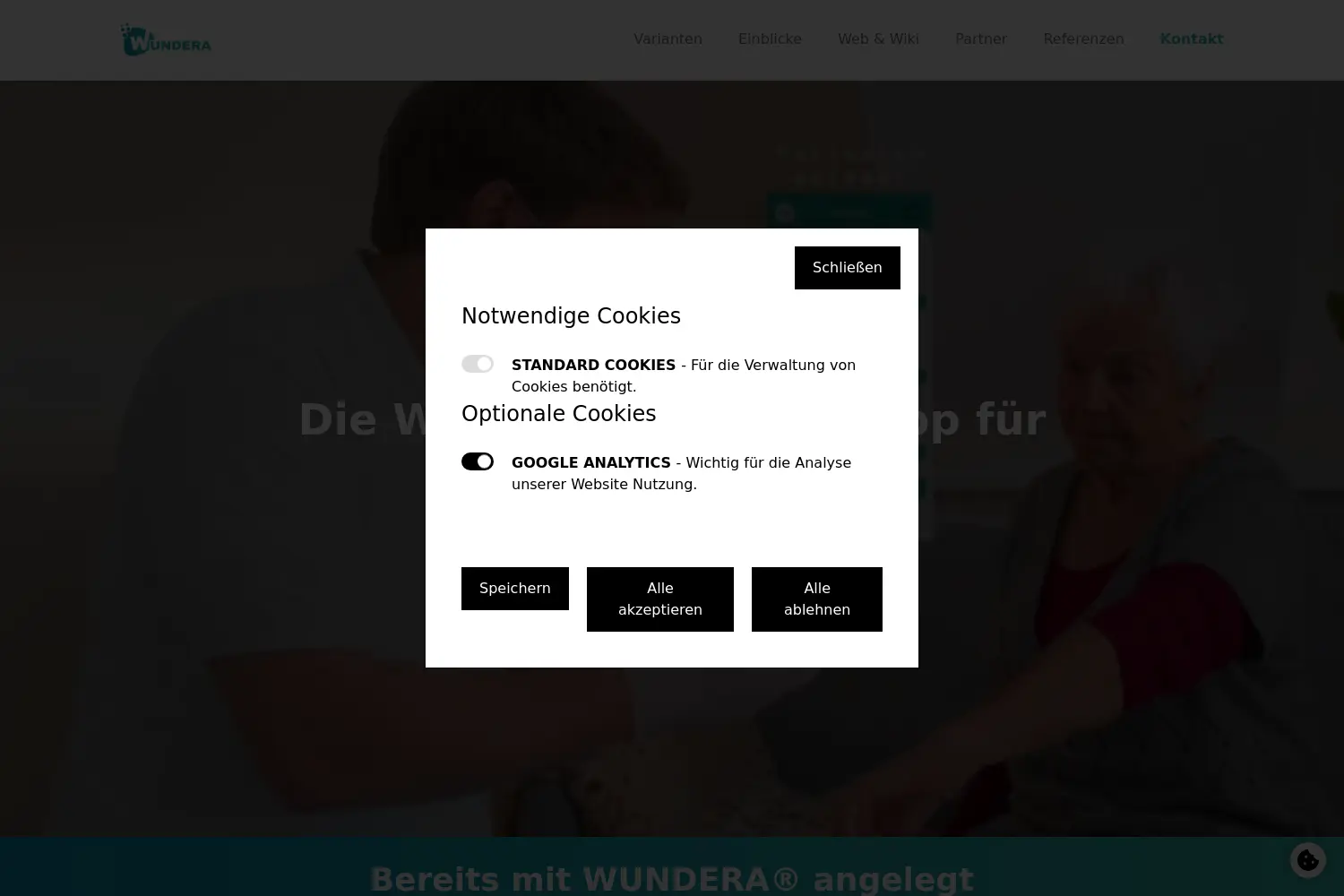 Website der Firma sciendis GmbH