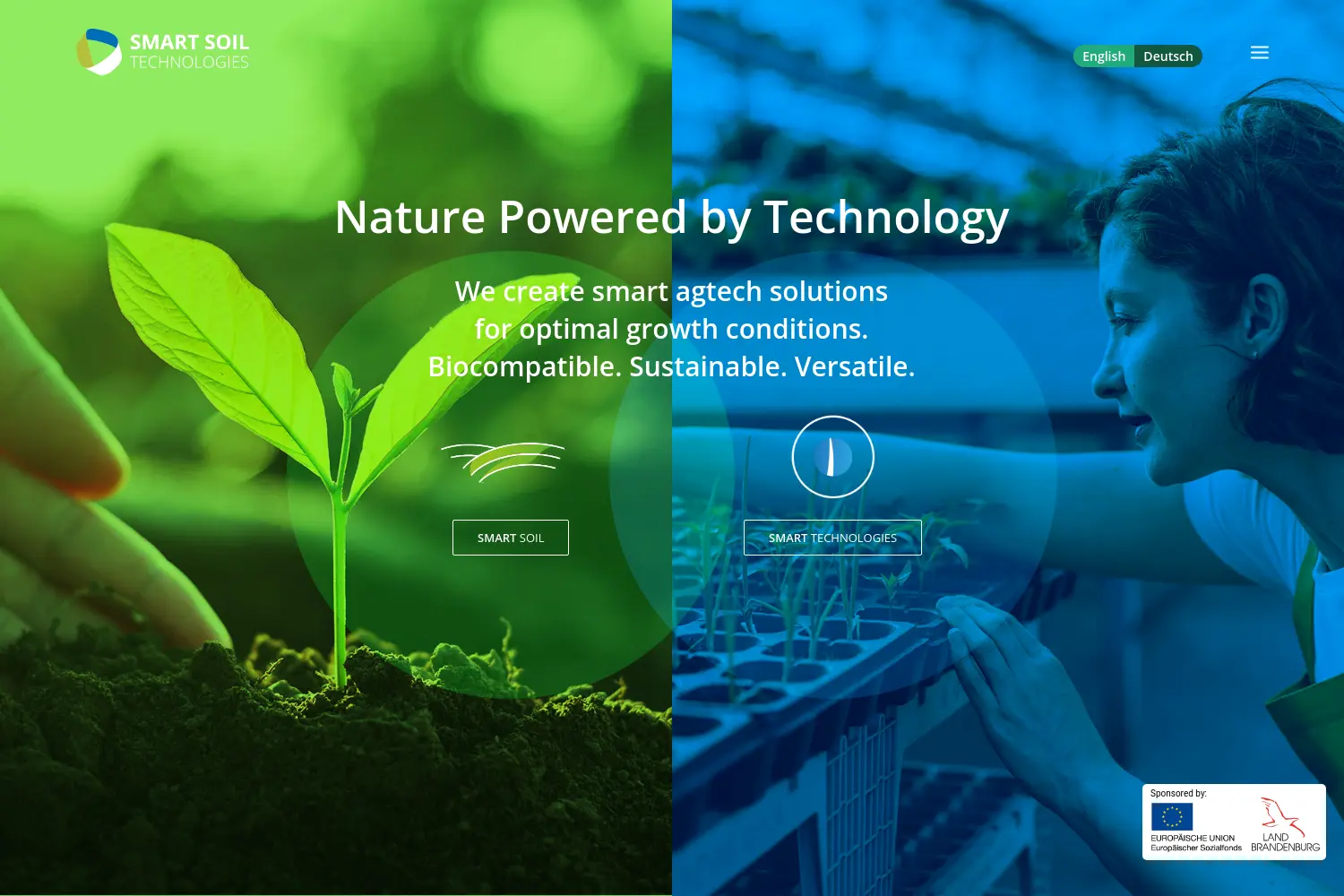 Website der Firma Smart Soil Technologies GmbH