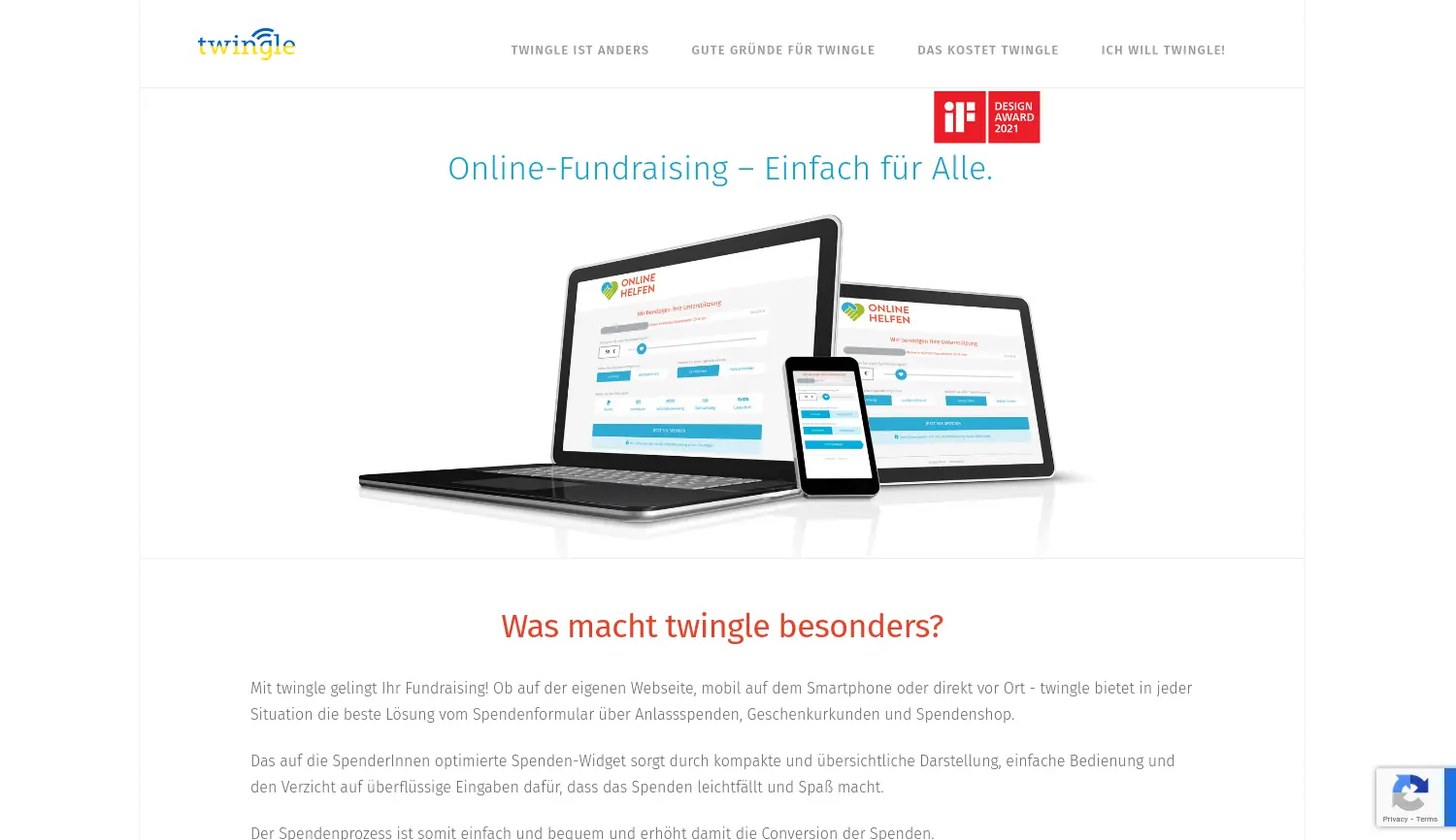 Website der Firma twingle GmbH