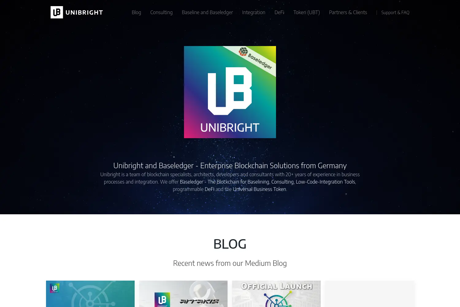 Website der Firma Unibright IT GmbH