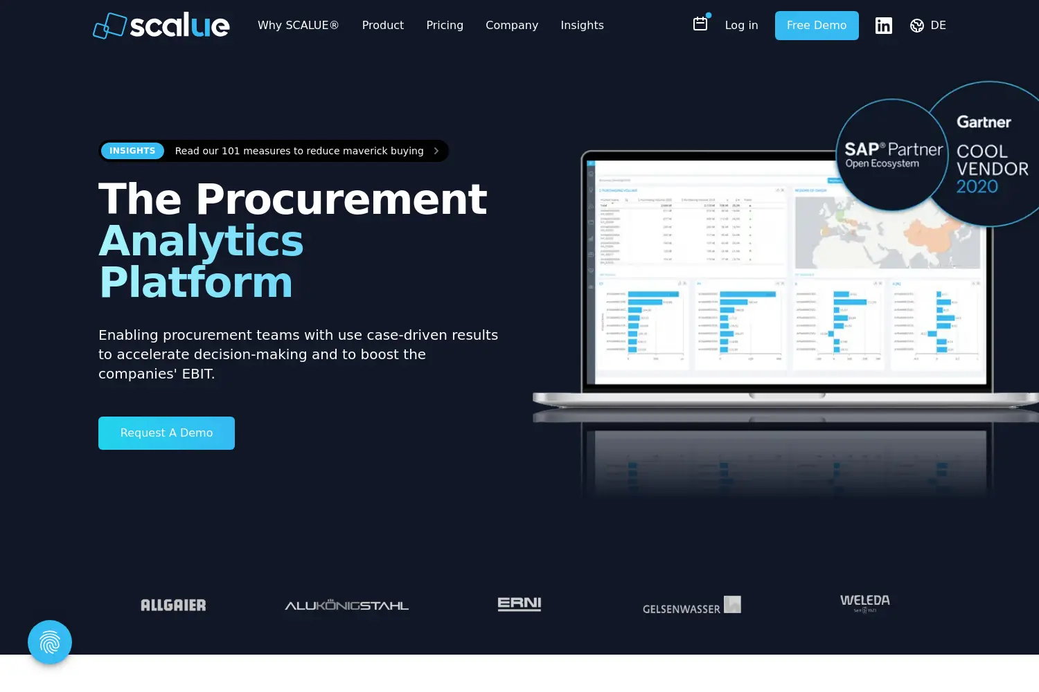 Website der Firma Scalue GmbH