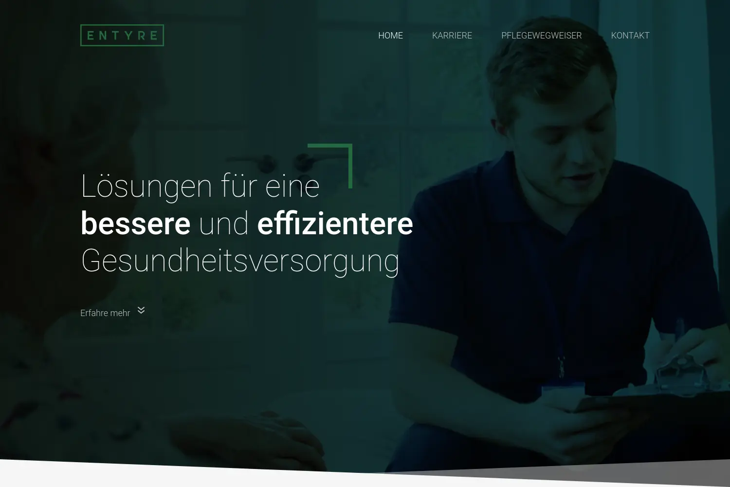 Website der Firma Entyre GmbH