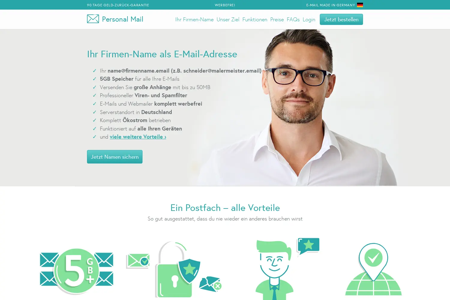 Website der Firma PM Personal Mail GmbH