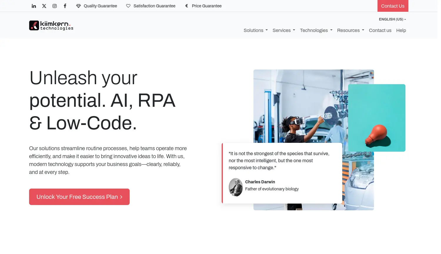 Website der Firma Kiimkern GmbH