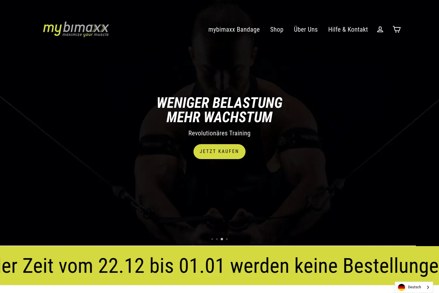 Website der Firma mybimaxx GmbH