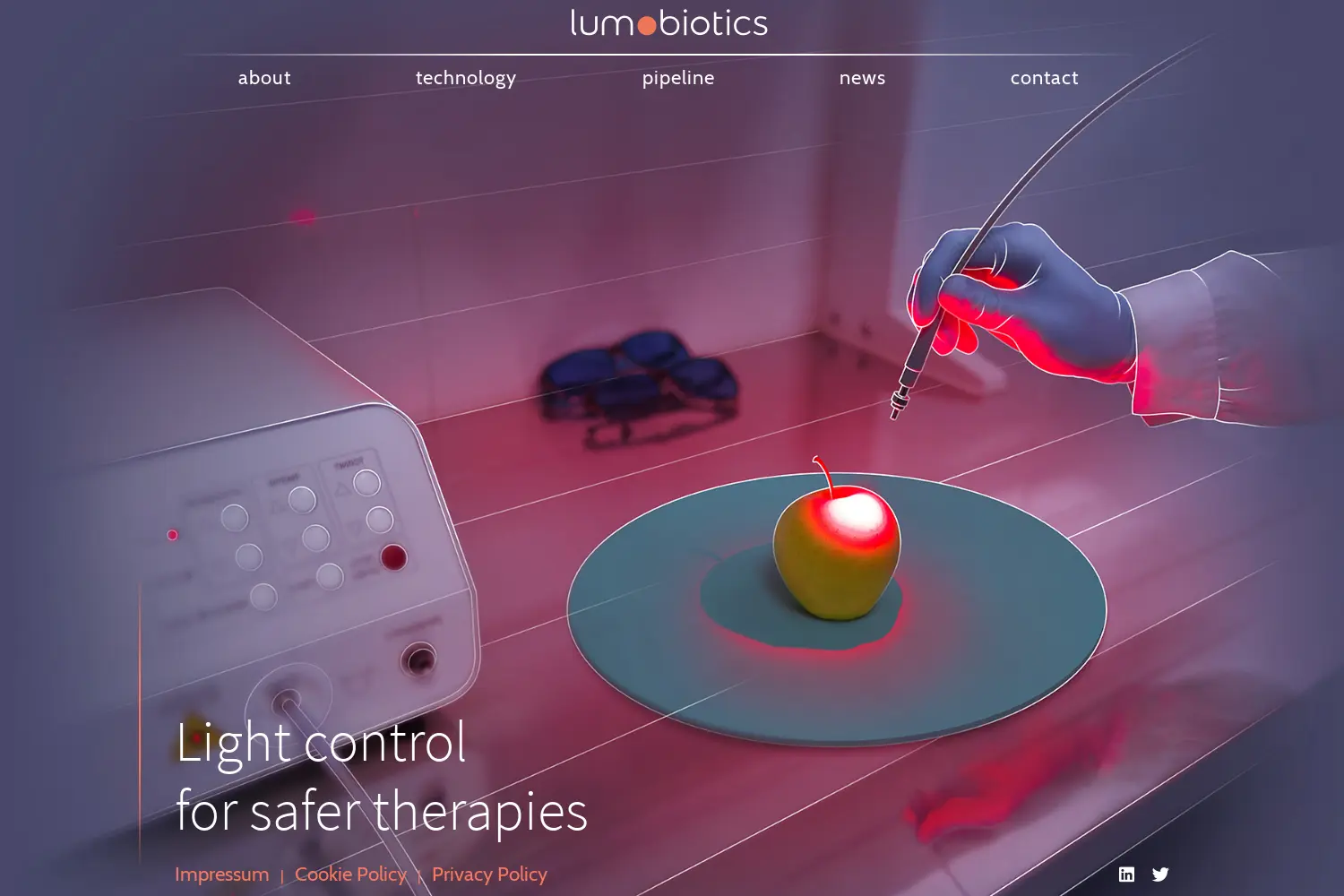 Website der Firma Lumobiotics GmbH