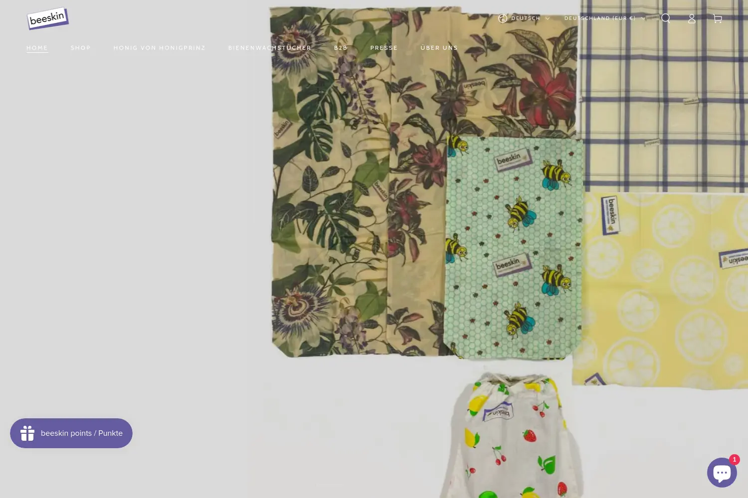 Website der Firma Beeskin GmbH