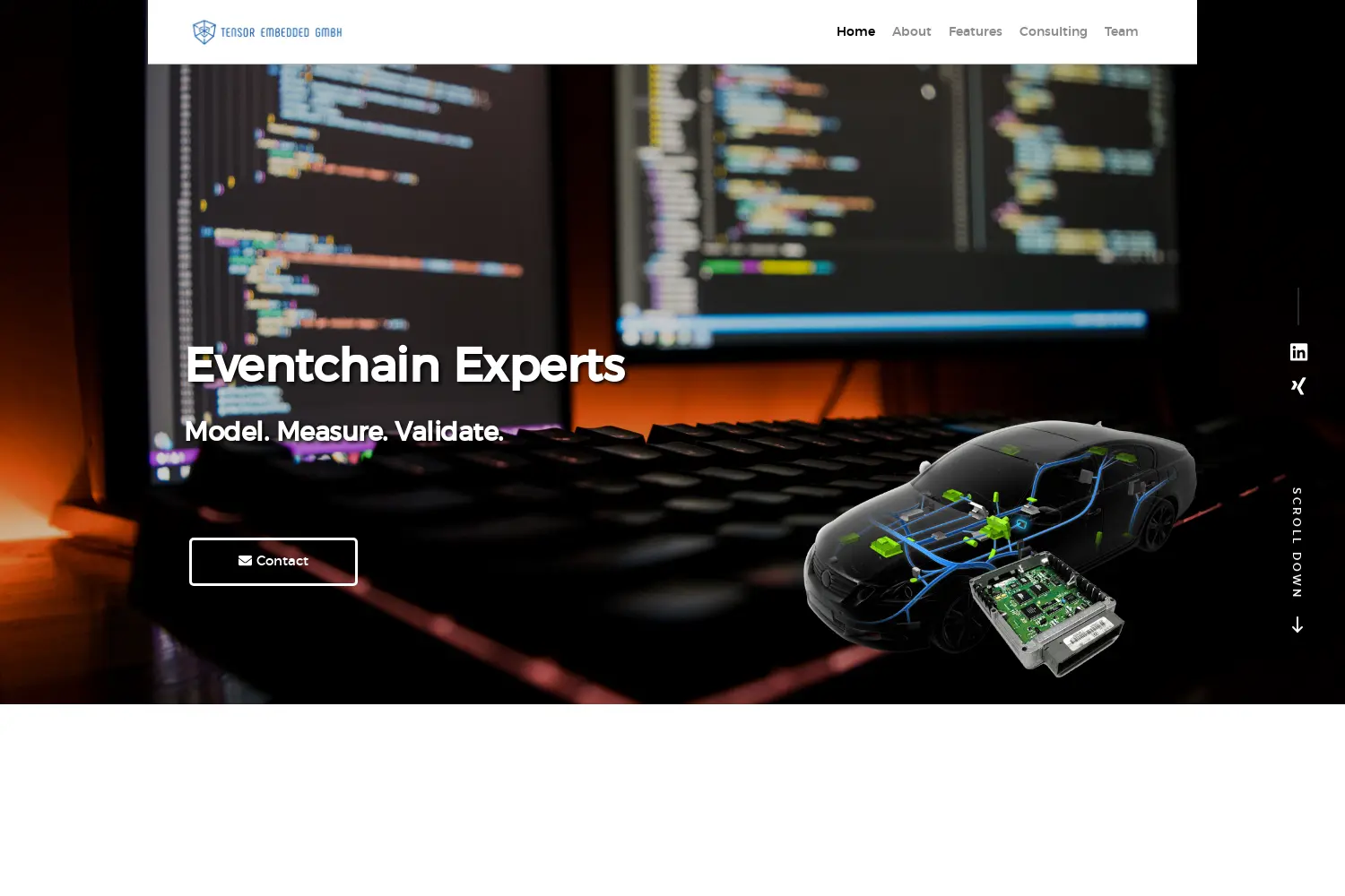 Website der Firma tensor embedded GmbH
