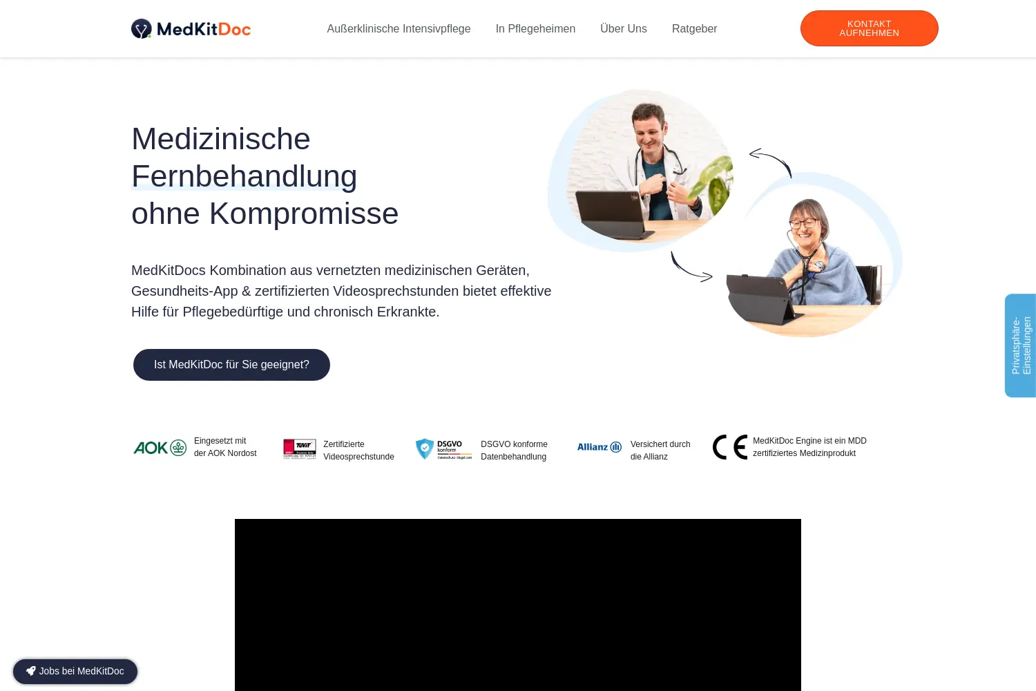 Website der Firma BDS Digital Health Solutions GmbH