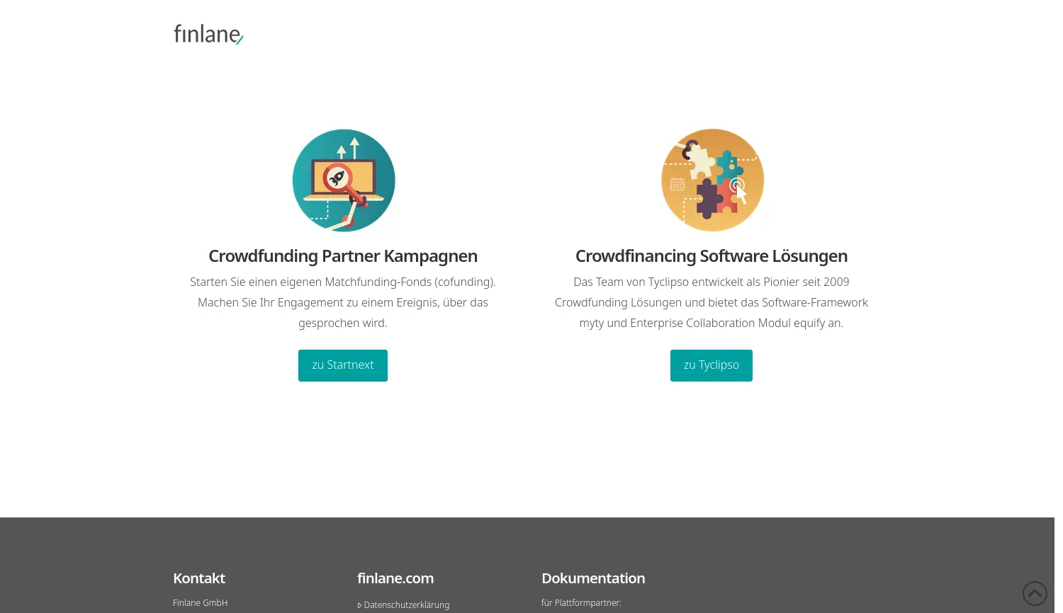 Website der Firma Finlane GmbH