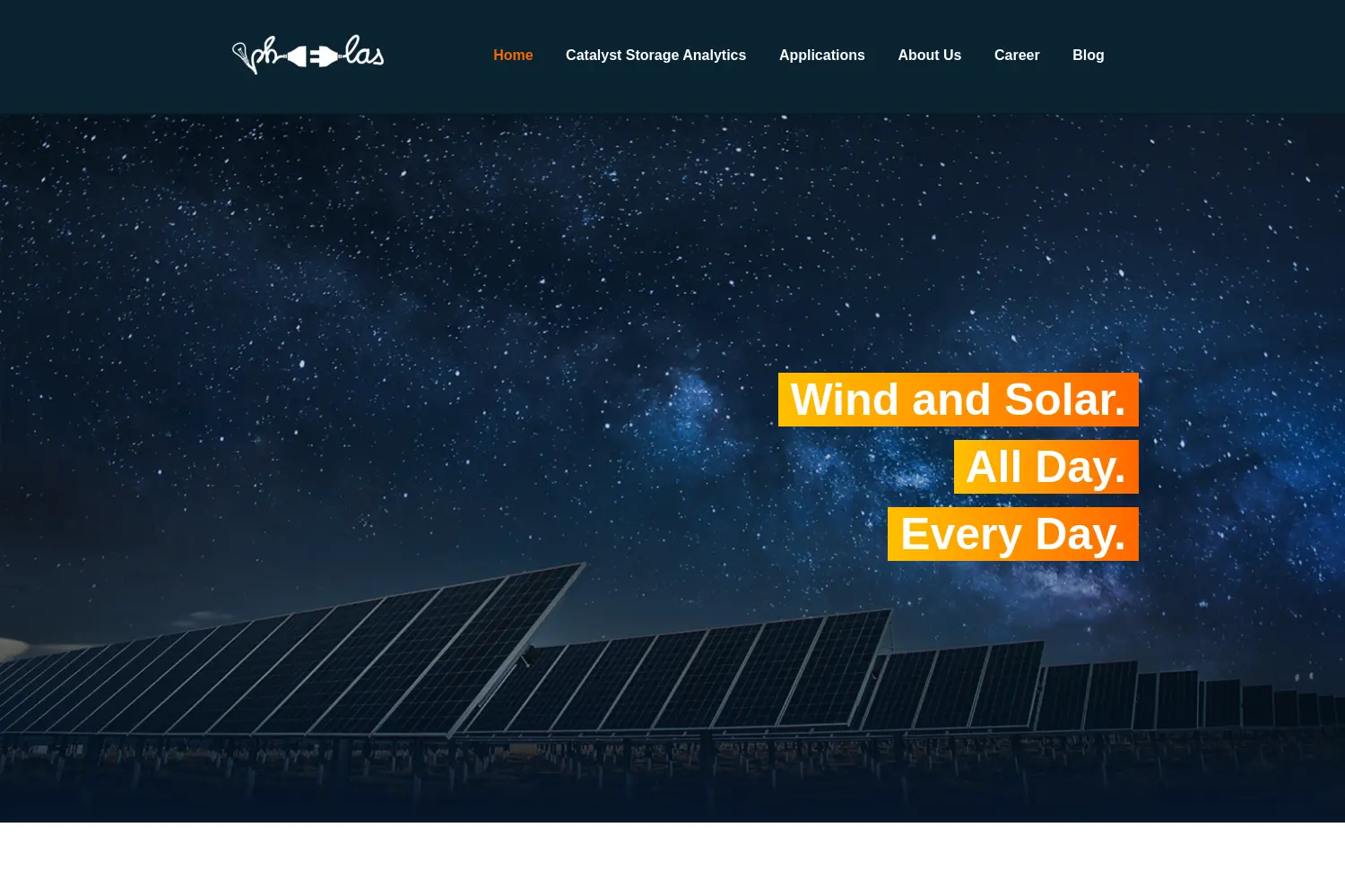 Website der Firma phelas GmbH