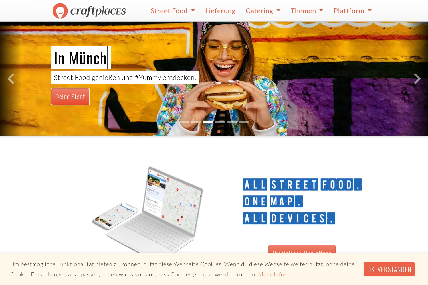 Website der Firma Craftplaces GmbH
