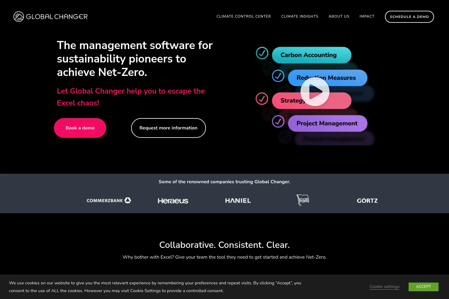 Website der Firma Global Climate Changer GmbH