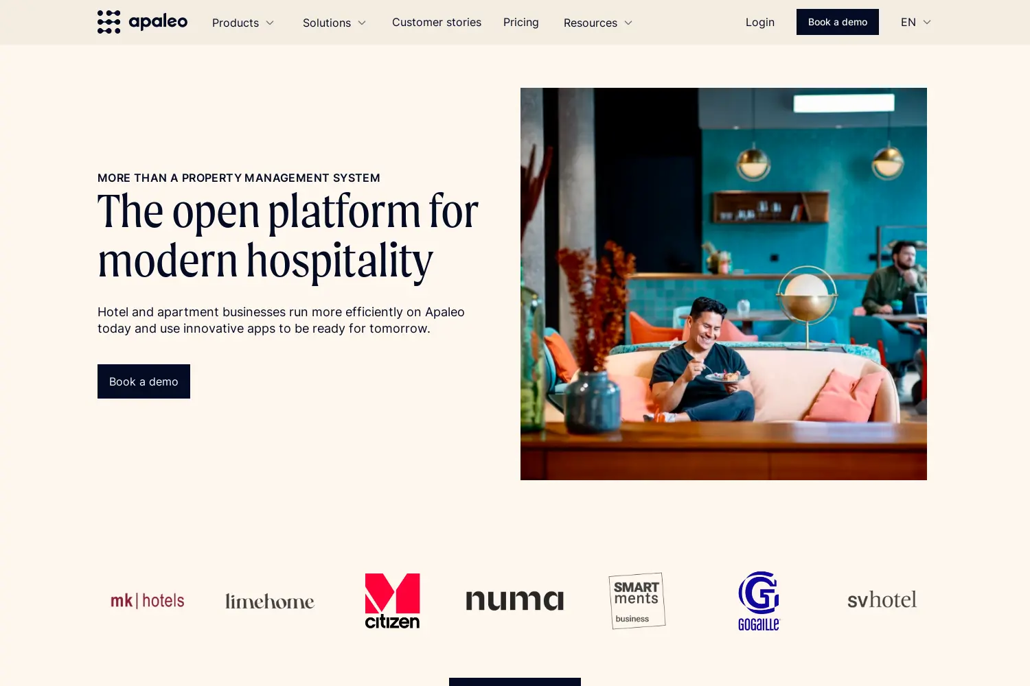 Website der Firma Apaleo GmbH
