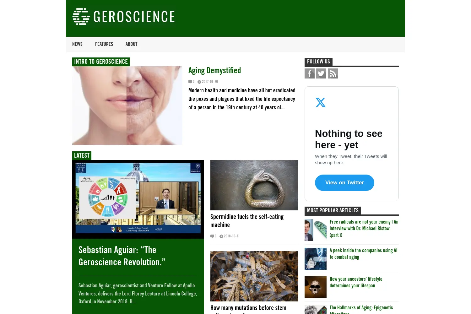 Website der Firma Geroscience GmbH