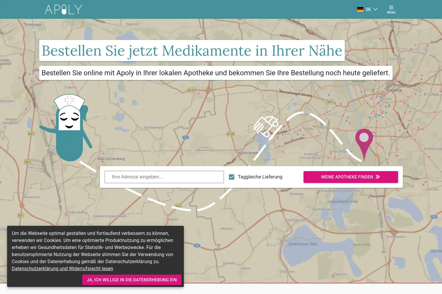 Website der Firma Apoly GmbH