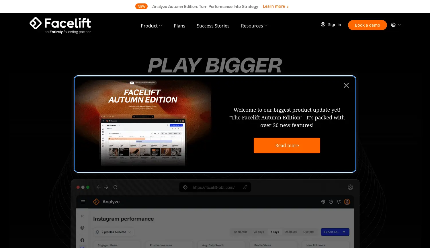 Website der Firma Facelift Brand Building Technologies GmbH