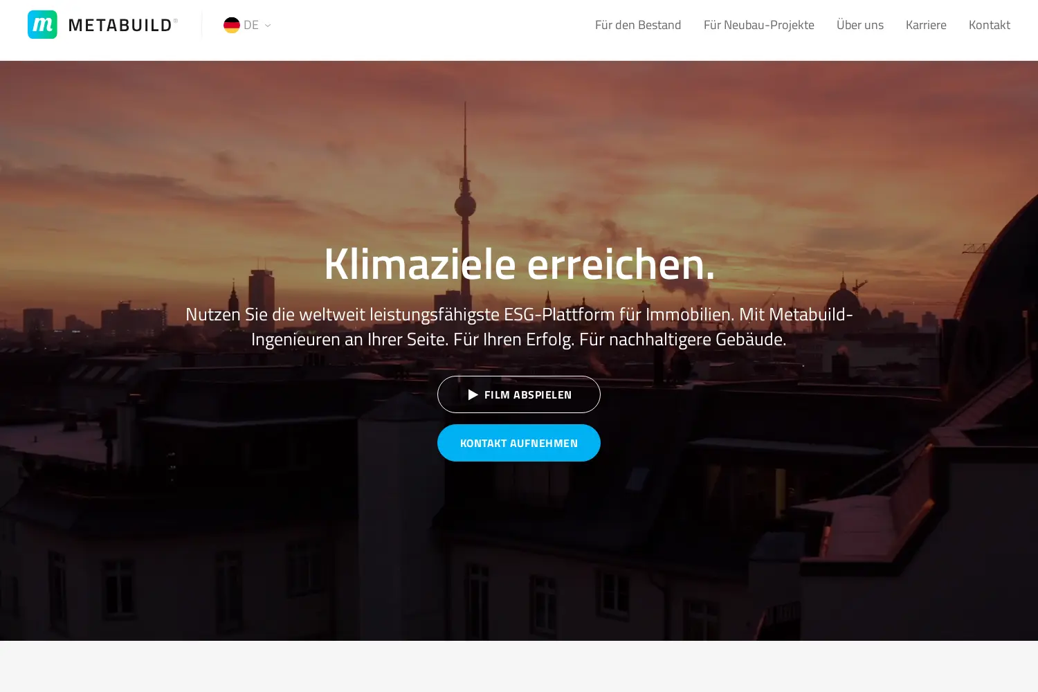 Website der Firma Metabuild GmbH