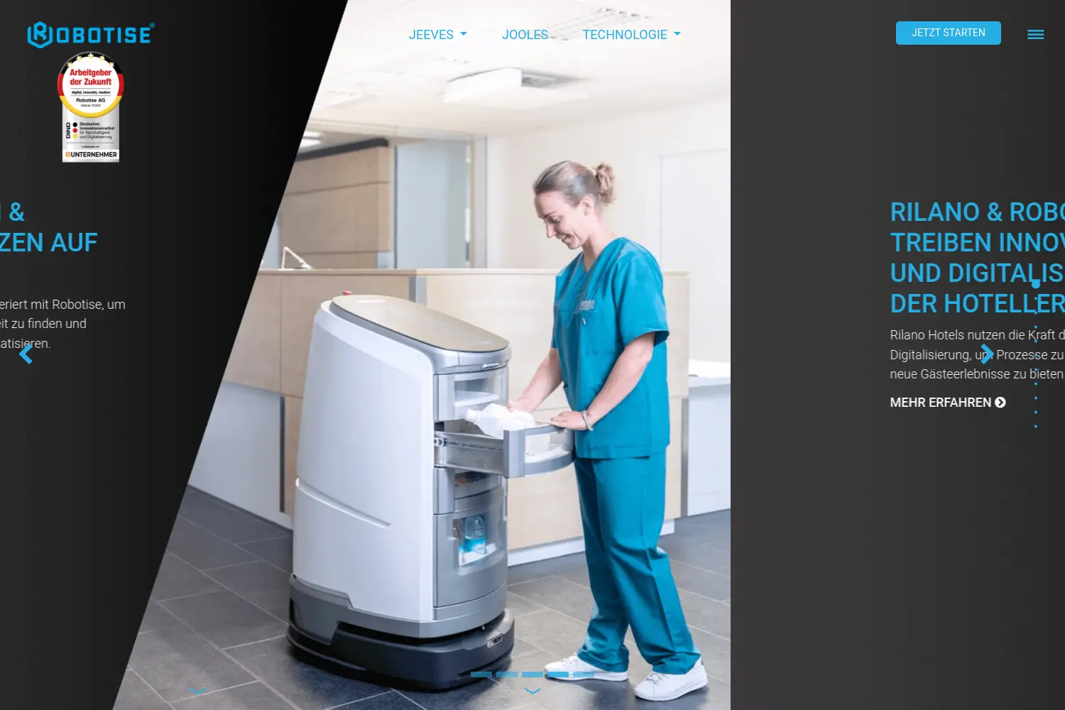 Website der Firma Robotise AG