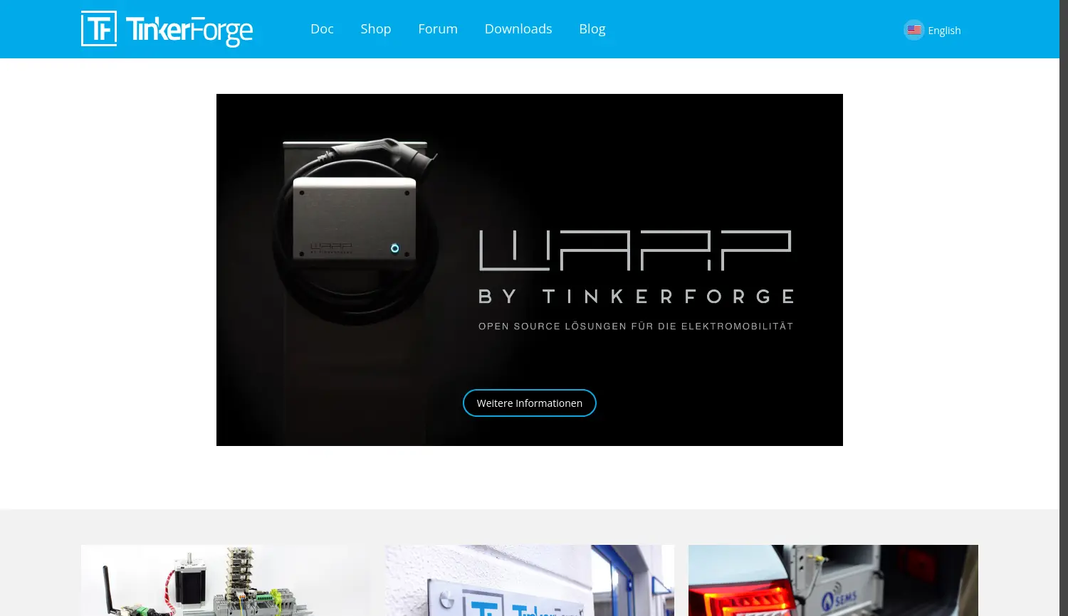 Website der Firma Tinkerforge GmbH