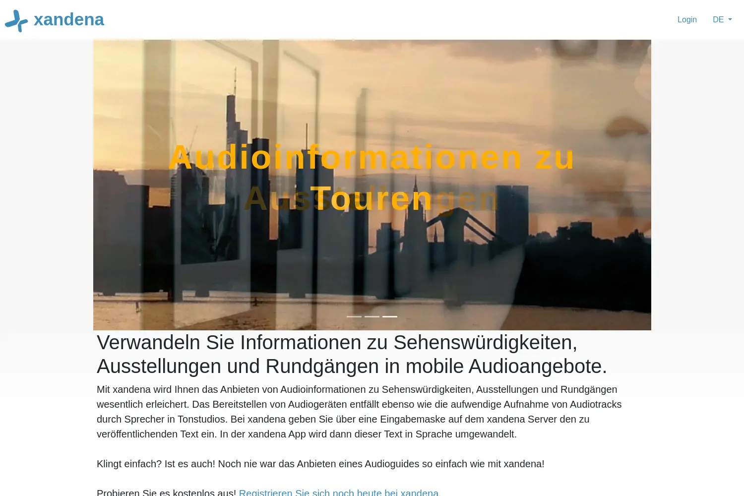 Website der Firma xanders GmbH GbR