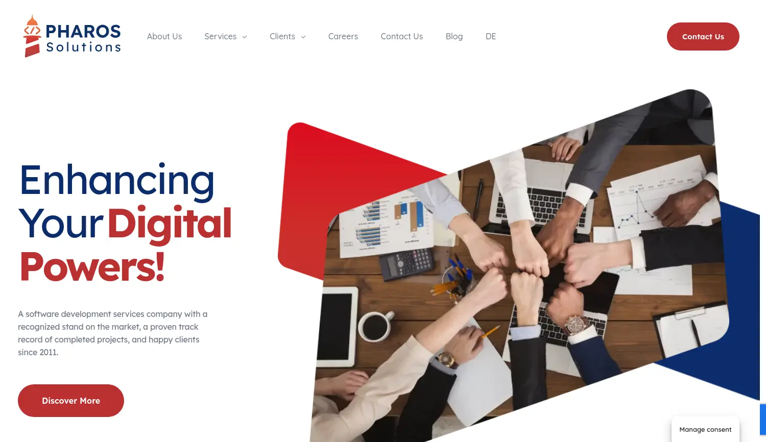 Website der Firma Pharos Solutions GmbH