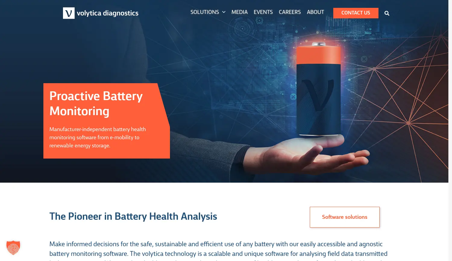 Website der Firma volytica diagnostics GmbH
