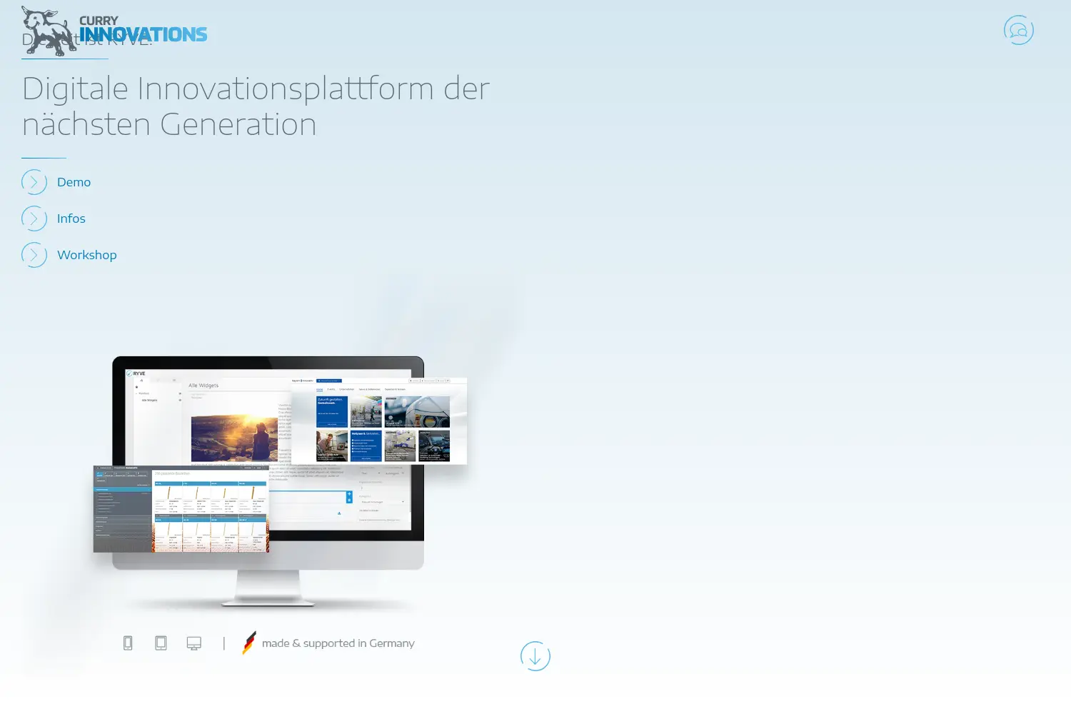 Website der Firma Curry Innovations GmbH