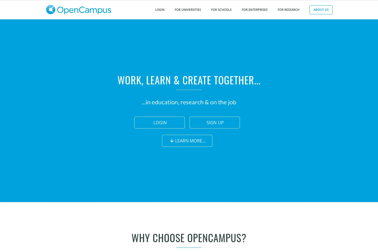 Website der Firma OpenCampus GmbH