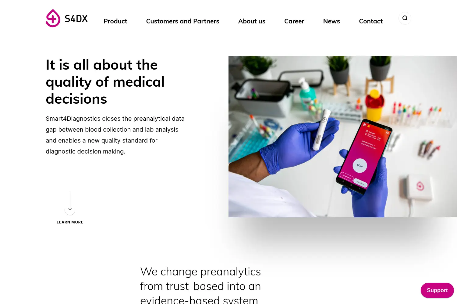 Website der Firma Smart4Diagnostics GmbH